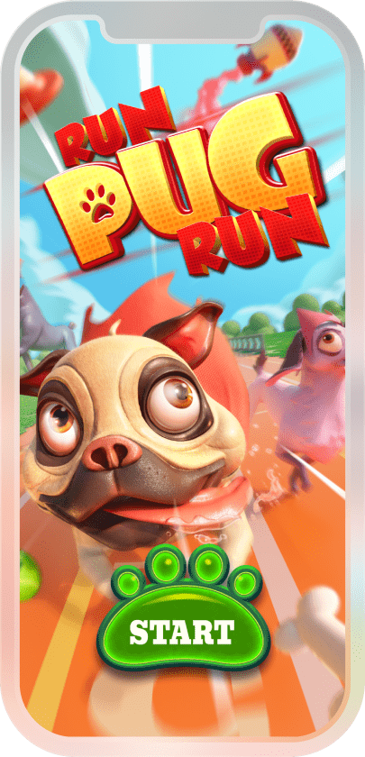 Run Pug Run's phone banner